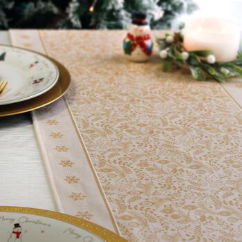 Christmas Table Place Mats Cream Filigree Four Pack, 2 of 4