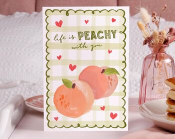 Cute Valentine Card With Peach Pun For Wife Or Girlfriend, 3 of 4