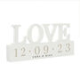 Personalised Wedding Date Wooden Love Ornament, thumbnail 2 of 3