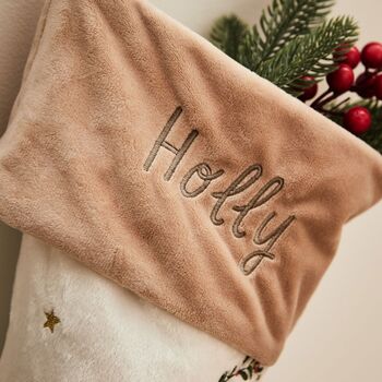 Personalised Plush Neutral Christmas Stocking, 3 of 4