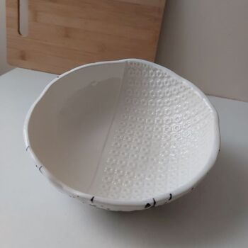 Textured Ceramic Dining Bowl Handmade, 6 of 9