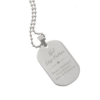 Personalised No.One Stainless Steel Dog Tag Necklace, 6 of 7