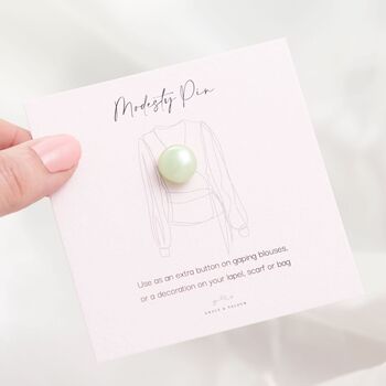 Light Green Faux Pearl Modesty Pin, 4 of 12