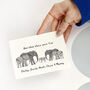 Personalised Elephant Family New Baby Keepsake Card, thumbnail 3 of 3