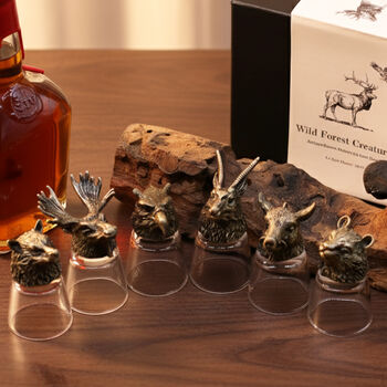 Six Animal Whiskey Shot Glass Gift Set For Men, 6 of 12