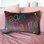 Family Team Embroidered Velvet Cushion, thumbnail 4 of 5