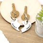 Personalised Split Heart Couples Romantic Gift Pewter Keyring, thumbnail 4 of 5