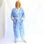 Cotton Pyjamas Leaf And Bud Blue Turquoise, thumbnail 3 of 3