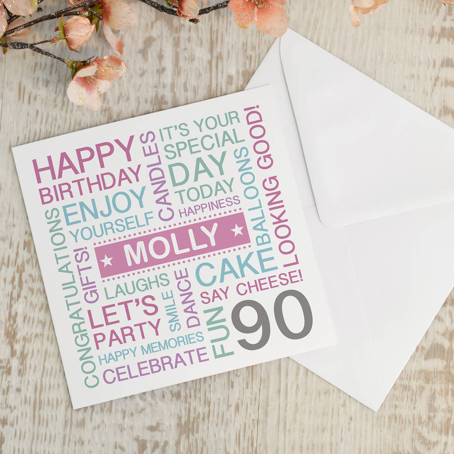 Personalised 90th Birthday Card By A Type Of Design