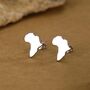 Sterling Silver Africa Map Stud Earrings, thumbnail 1 of 12