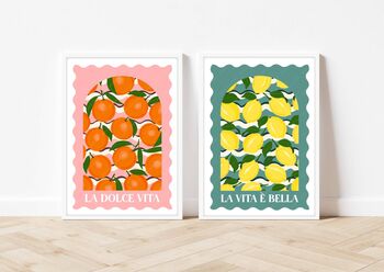 La Dolce Vita Travel Inspired Oranges And Lemons Prints, 7 of 12