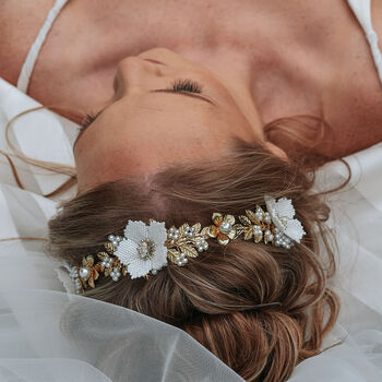 Handbeaded Statement Floral Bridal Hairband, 10 of 12