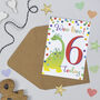 Dino 6th Birthday Card, thumbnail 1 of 2