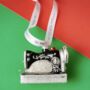 Sparkly Retro Sewing Machine Shaped Bauble, thumbnail 4 of 6