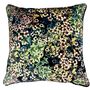 Wild Captivity Birds And Bird Cages Cushion With Flowers In Luxury Velvet On Navy Blue, thumbnail 6 of 8