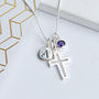 Girl's Personalised Silver Cross Christening Necklace, thumbnail 3 of 9