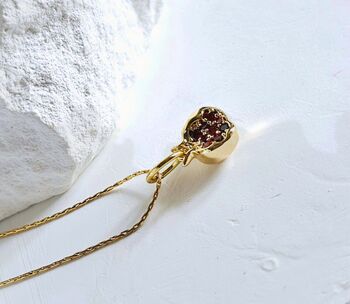 Pomegranate 18k Gold Plated Necklace And Earrings Giftset, 2 of 9