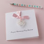Personalised Christening Day Wire Heart Card, thumbnail 1 of 5