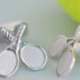 Rhodium Tennis Cufflinks, thumbnail 1 of 4