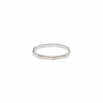 Hexagon Stacking Ring Sterling Silver, 2 of 3