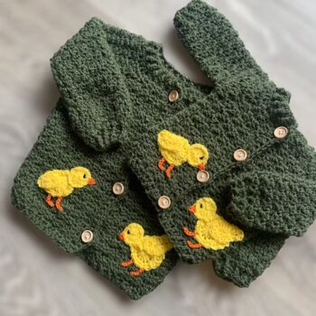 Personalised Baby Name Cardigan With Chicks, 9 of 12