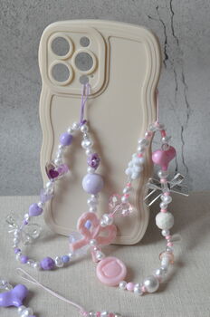 Pink And Lilac Pastel Aesthetic Phone Charm, 2 of 6