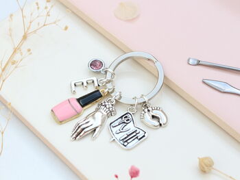 Nail Technician Personalised Keyring Nail Tech Thank You, 8 of 11