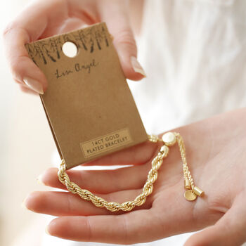 Plaited Rope Chain Bracelet In Gold, 11 of 11