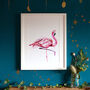 Inky Flamingo Illustration Print, thumbnail 9 of 12