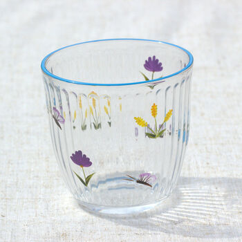 Hand Painted Floral Drinking Glass – Summer Glassware In Orange Or Blue, 9 of 9