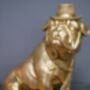 Gold Bulldog With Hat And Tie Ornament, thumbnail 1 of 2