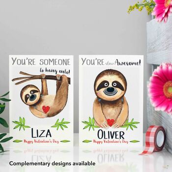 Personalised Sloth Valentine's Card, 5 of 6