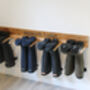 Engraved Oak Welly Boot Rack, thumbnail 3 of 8