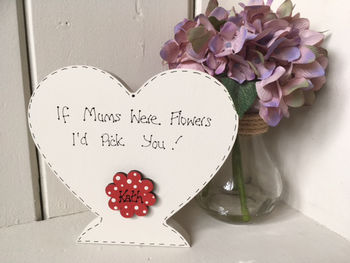 Personalised Mother/Grandmothers Flowers Wooden Heart, 2 of 2