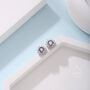 Sterling Silver Amethyst Purple Cz Halo Stud Earrings, thumbnail 12 of 12