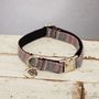 The Winchester Grey And Pink Checked Wool Dog Collar, thumbnail 1 of 3