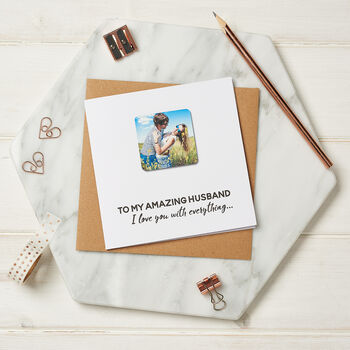 Personalised Photo Anniversary Magnet Card, 2 of 5