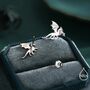 Flying Dragon Stud Earrings In Sterling Silver, thumbnail 5 of 12