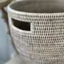 Rattan Laundry Oval Tapered Basket Natural White Wash, thumbnail 2 of 3