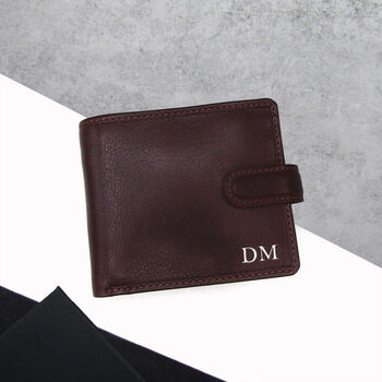 Personalised Initial Men's Rfid Leather Bifold Wallet, 2 of 7