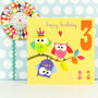 Owls 3rd Happy Birthday Card, thumbnail 5 of 5
