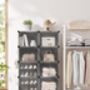 Ten Slot Interlocking Shoe Rack Storage Cabinet Black, thumbnail 3 of 8