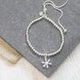 Sterling Silver Ball Slider Bracelet, Cz Snowflake, thumbnail 1 of 3