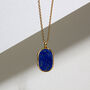 Men's Small Lapis Dog Tag Locket Gold, thumbnail 2 of 6