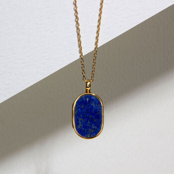 Men's Small Lapis Dog Tag Locket Gold, 2 of 6