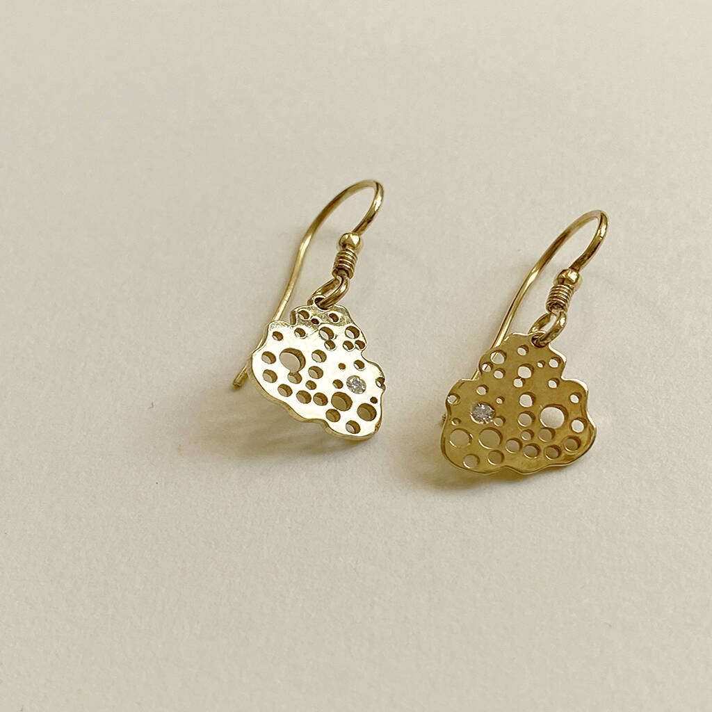 Gold Surface Earrings Mini, 1 of 5