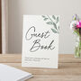 Watercolour Leaves Personalised Surname Wedding Guest Book, thumbnail 3 of 3