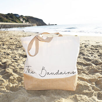 Personalised Handwritten Type Beach And Shopping Bag, 4 of 4