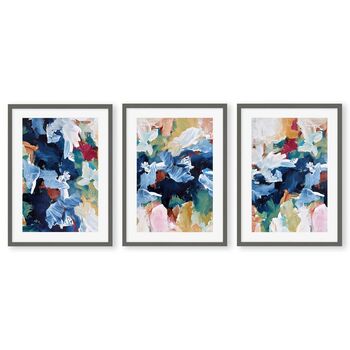 Colourful Abstract Floral Print Set Of Three, 3 of 5