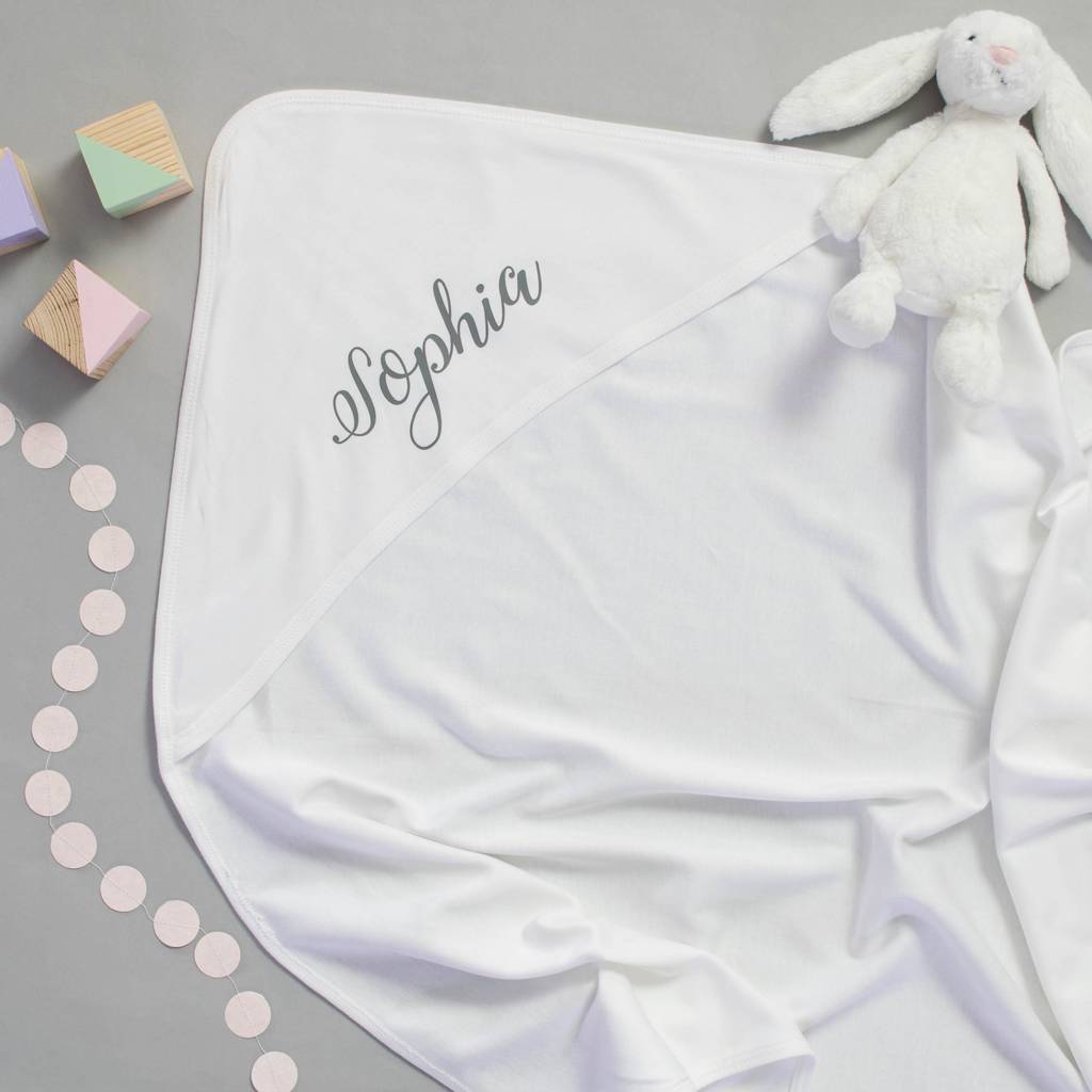 Personalised Hooded Baby Blanket By Rocket And Fox
